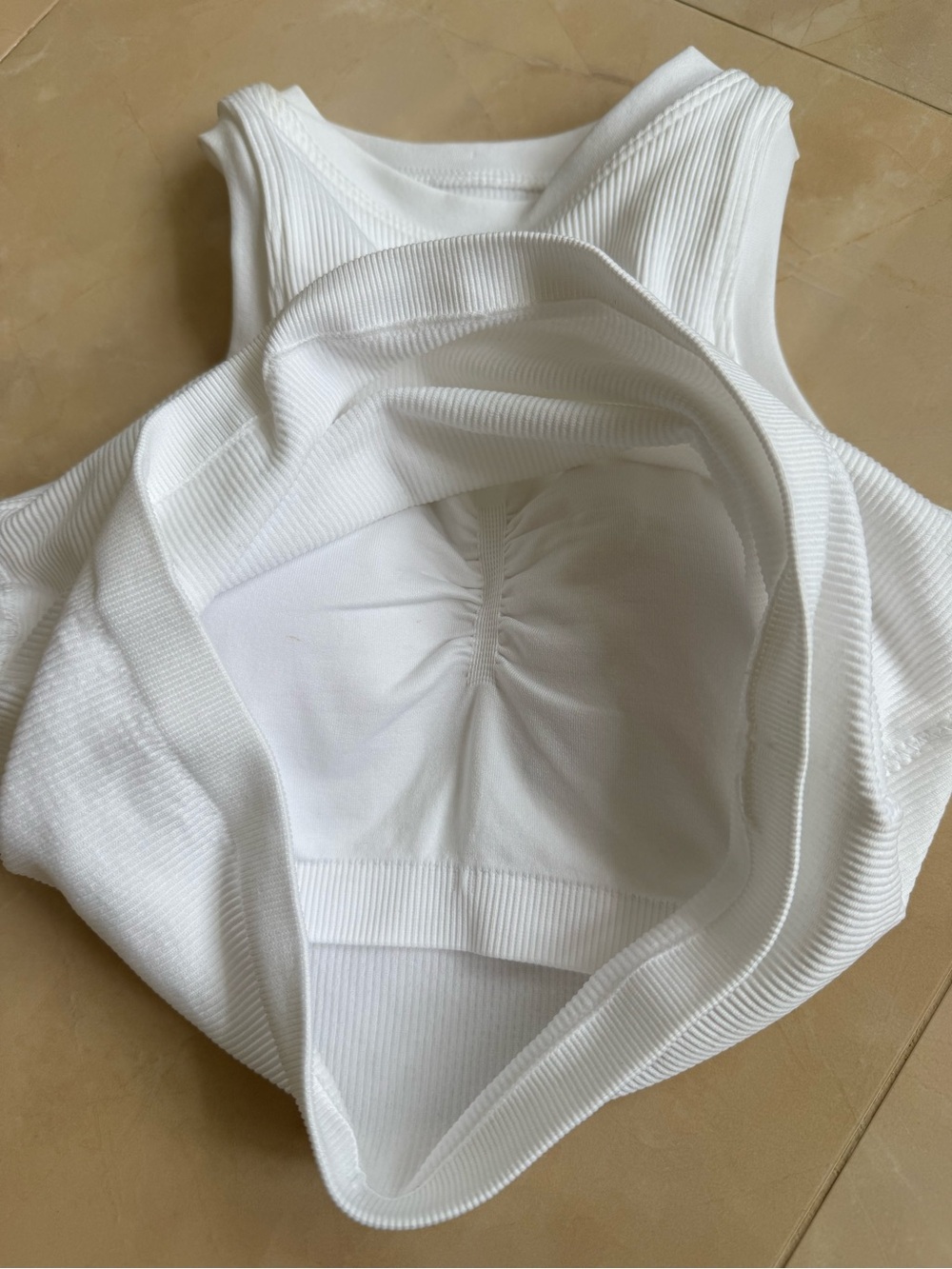 Pro-Fit Seamless Ribbed Crop Tank Top white - Picture 6 of 7